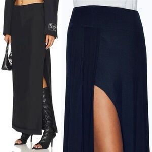 NEW WITH TAGS BELLA LUXX REVOLVE x PANELED BLACK MAXI SKIRT LEG SIDE SLITS SMALL